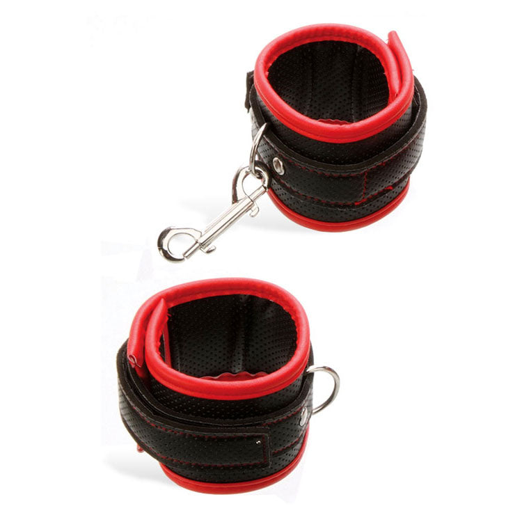 Adam &amp; Eve SCARLET COUTURE BONDAGE CUFFS - Black/Red Restraints