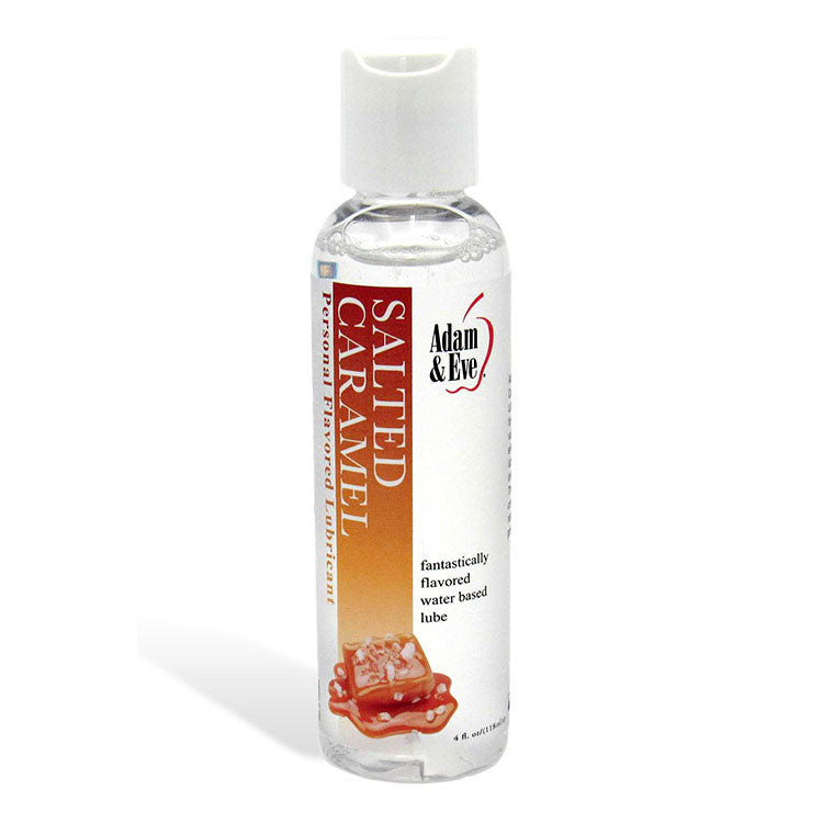 Adam &amp; Eve SALTED CARAMEL Lubricant - Salted Caramel Flavoured Water Based Lubricant - 118 ml Bottle