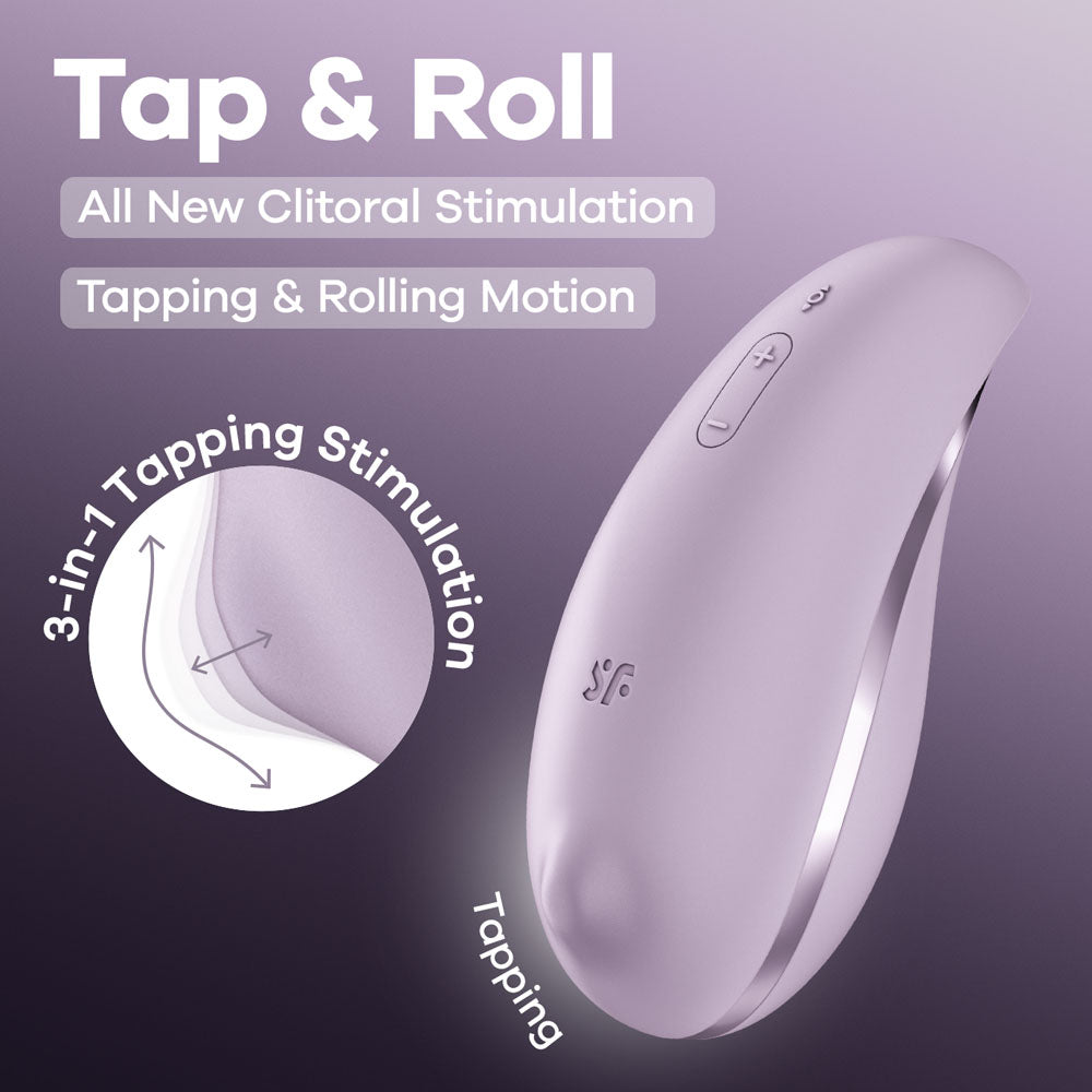 Satisfyer Tap &amp; Roll - Violet USB Rechargeable Tapping &amp; Rolling Stimulator