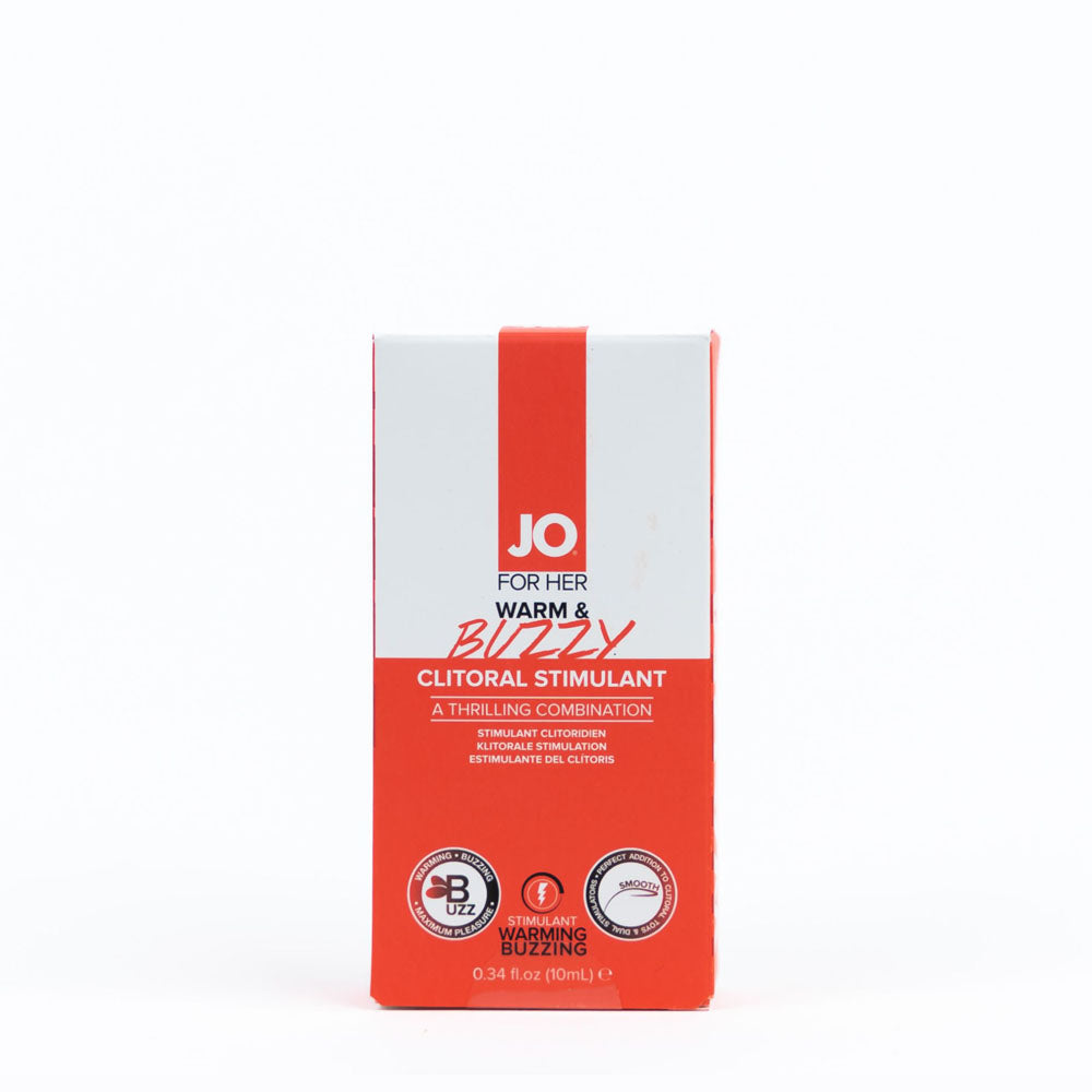 JO Warm &amp; Buzzy Clitoral Stimulant - 10 mL - Warming Clitoral Stimulation Gel - 10 ml Tube