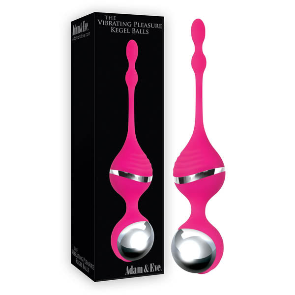 Adam &amp; Eve Vibrating Pleasure Kegel Balls - Pink USB Rechargeable Kegel Balls