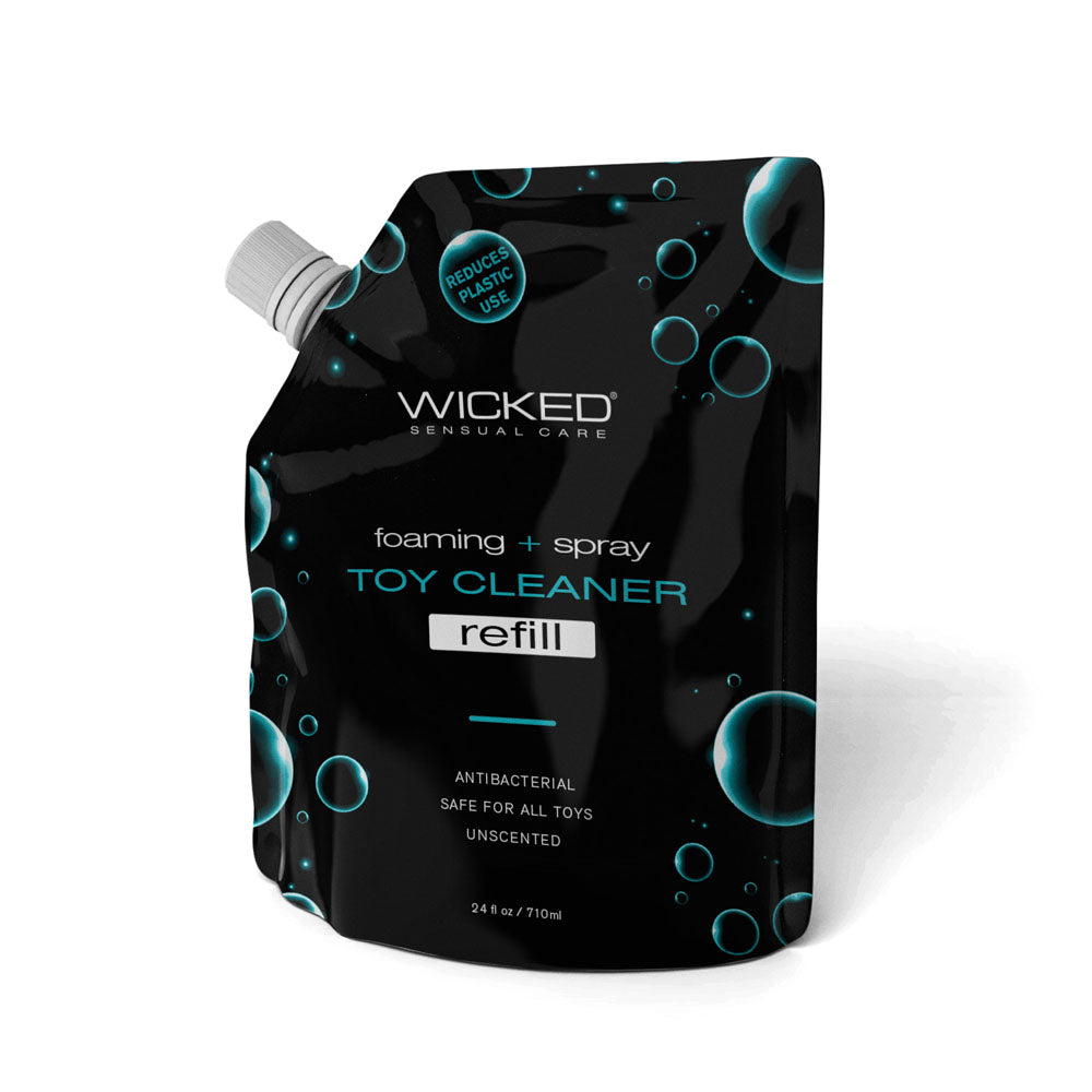 Wicked Foaming &amp; Spray Toy Cleaner Refill - Unscented Antibacterial Toy Cleaner - 710 ml (24 oz) Pouch