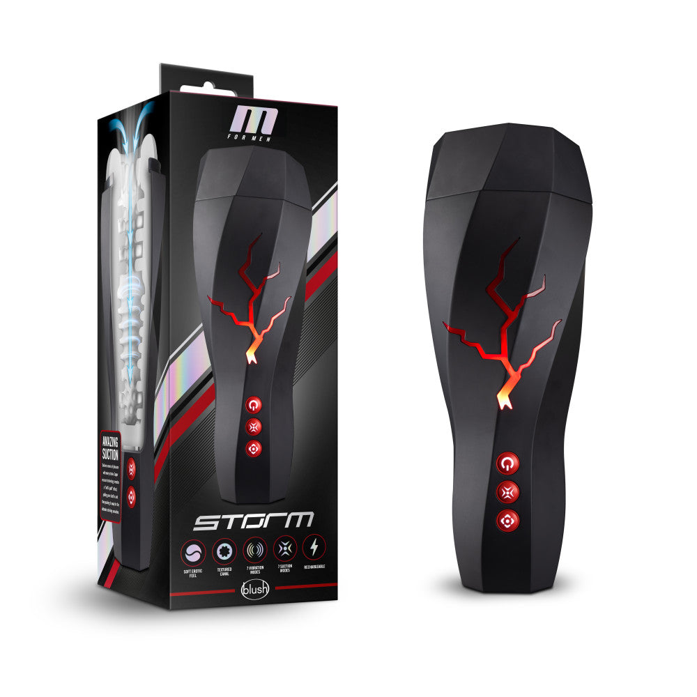 M For Men - Storm - USB Rechargeable Milking &amp; Vibrating Auto Stroker