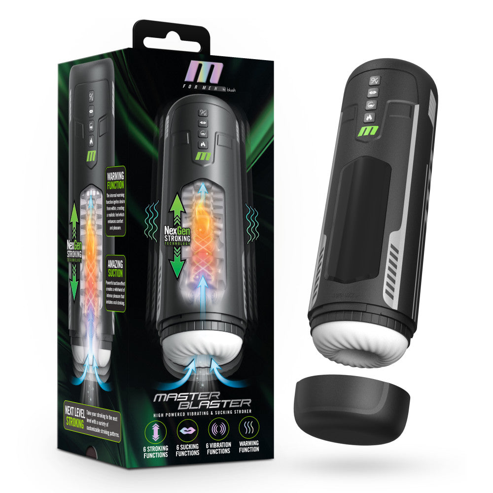 M For Men - Master Blaster - USB Rechargeable Vibrating &amp; Sucking Auto Stroker