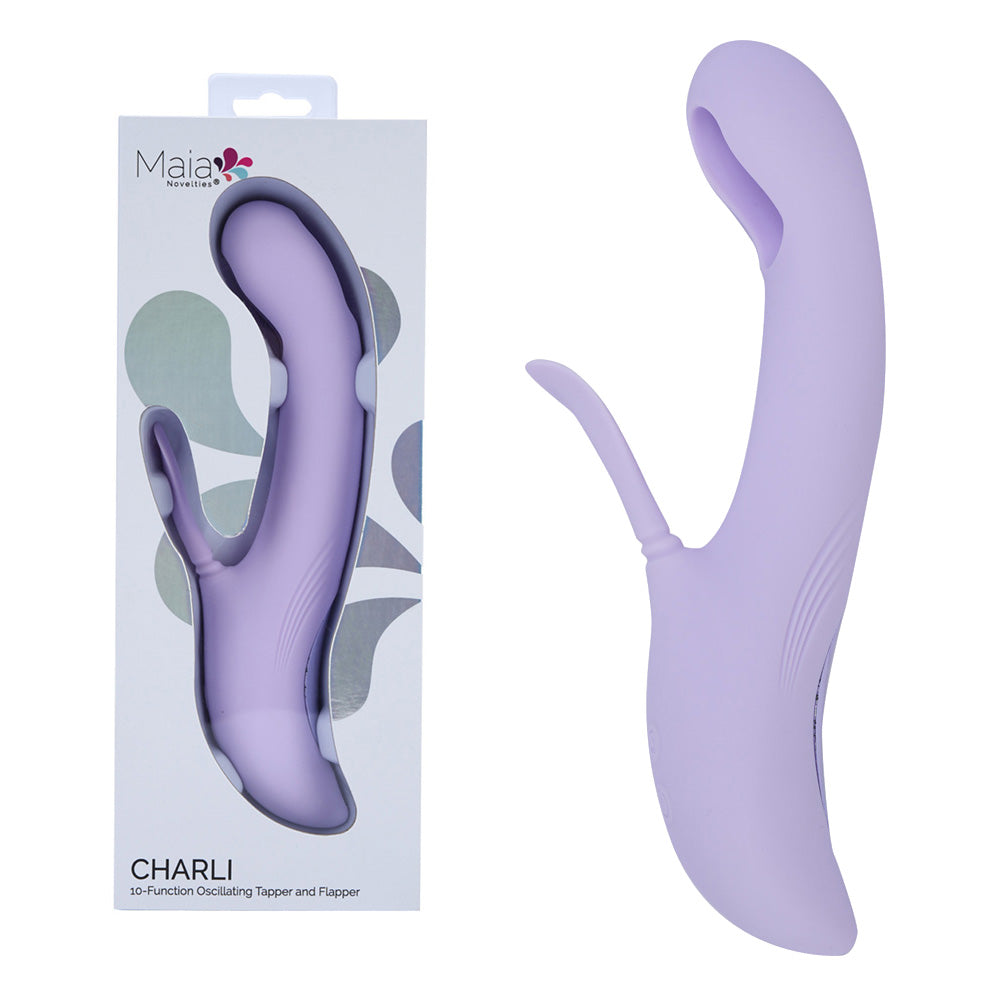 Maia CHARLI - Lavender 22.9 cm USB Rechargeable Flapping &amp; Tapping Rabbit Vibrator