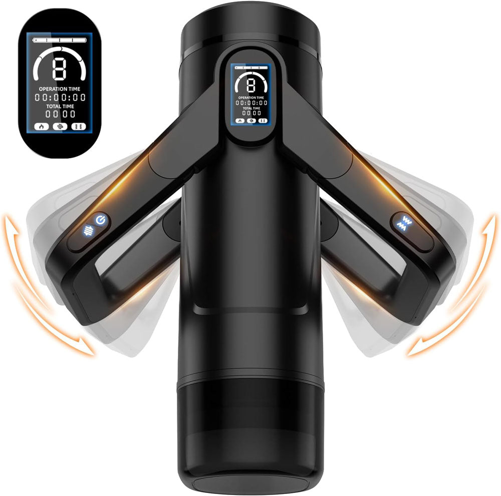 CyberSkin The Wing - Black USB Rechargeable Thrusting &amp; Massaging Auto Masturbator with Heater