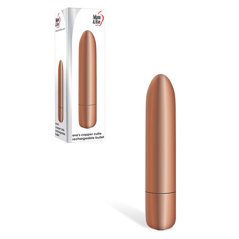 Adam &amp; Eve COPPER CUTIE Rechargeable Bullet - Copper 10 cm USB Rechargeable Bullet