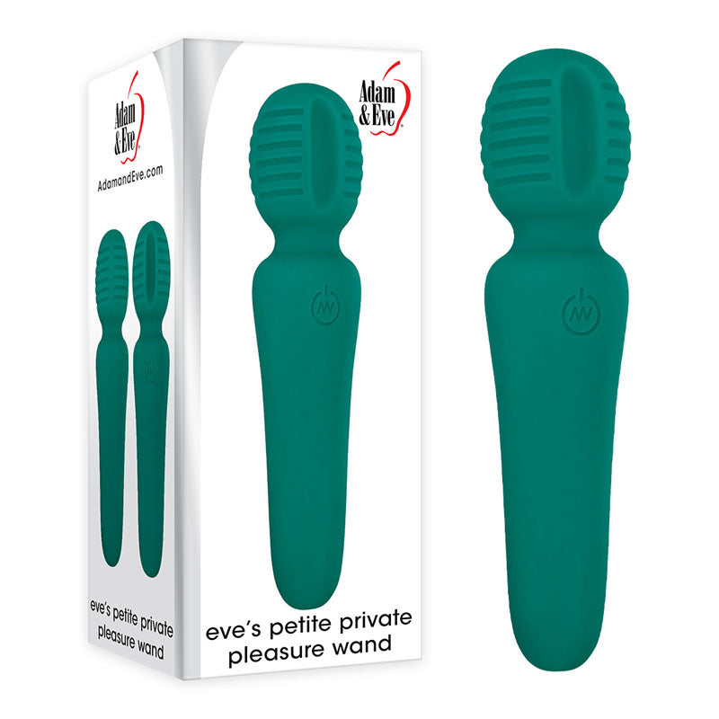 Adam &amp; Eve Petite Private Pleasure Wand - Green 14.8 cm USB Rechargeable Massager Wand