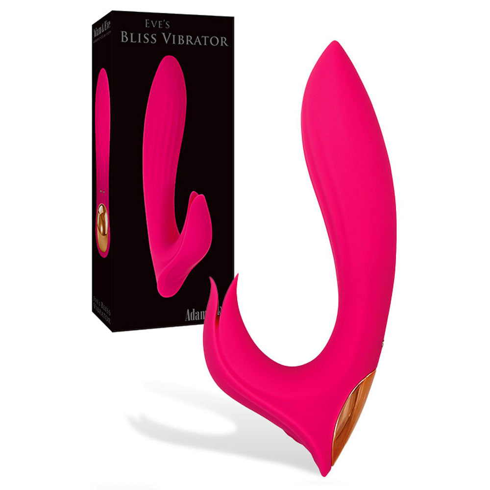 Adam &amp; Eve EVES BLISS VIBRATOR - Pink 17.8 cm USB Rechargeable Rabbit Vibrator