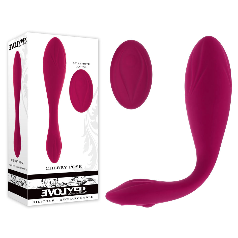 Evolved CHERRY POSE - Pink 16.1 cm USB Rechargeable Flexible &amp; Posable Vibrator with Remote