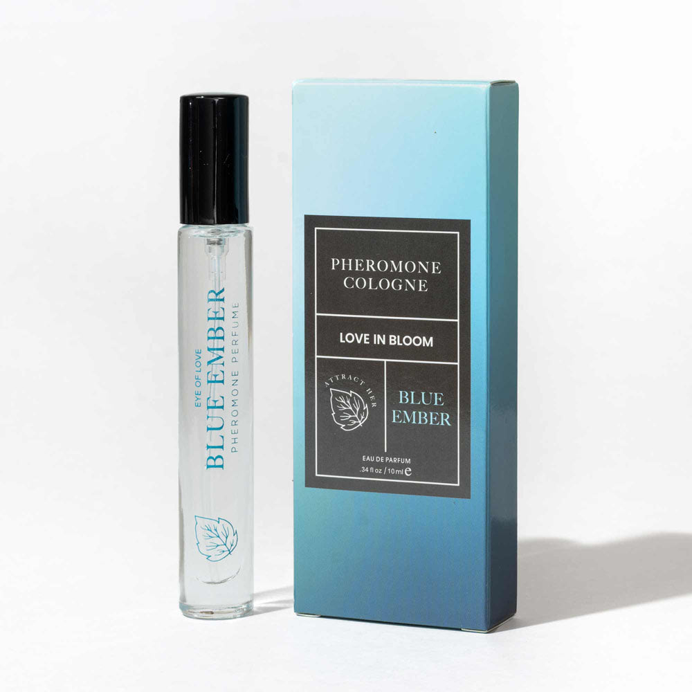 Eye Of Love Love In Bloom Blue Ember Pheromone Cologne - 10ml - Citrus &amp; Cedar Scented Pheromone Cologne for Men to attract Women - 10 ml Spray