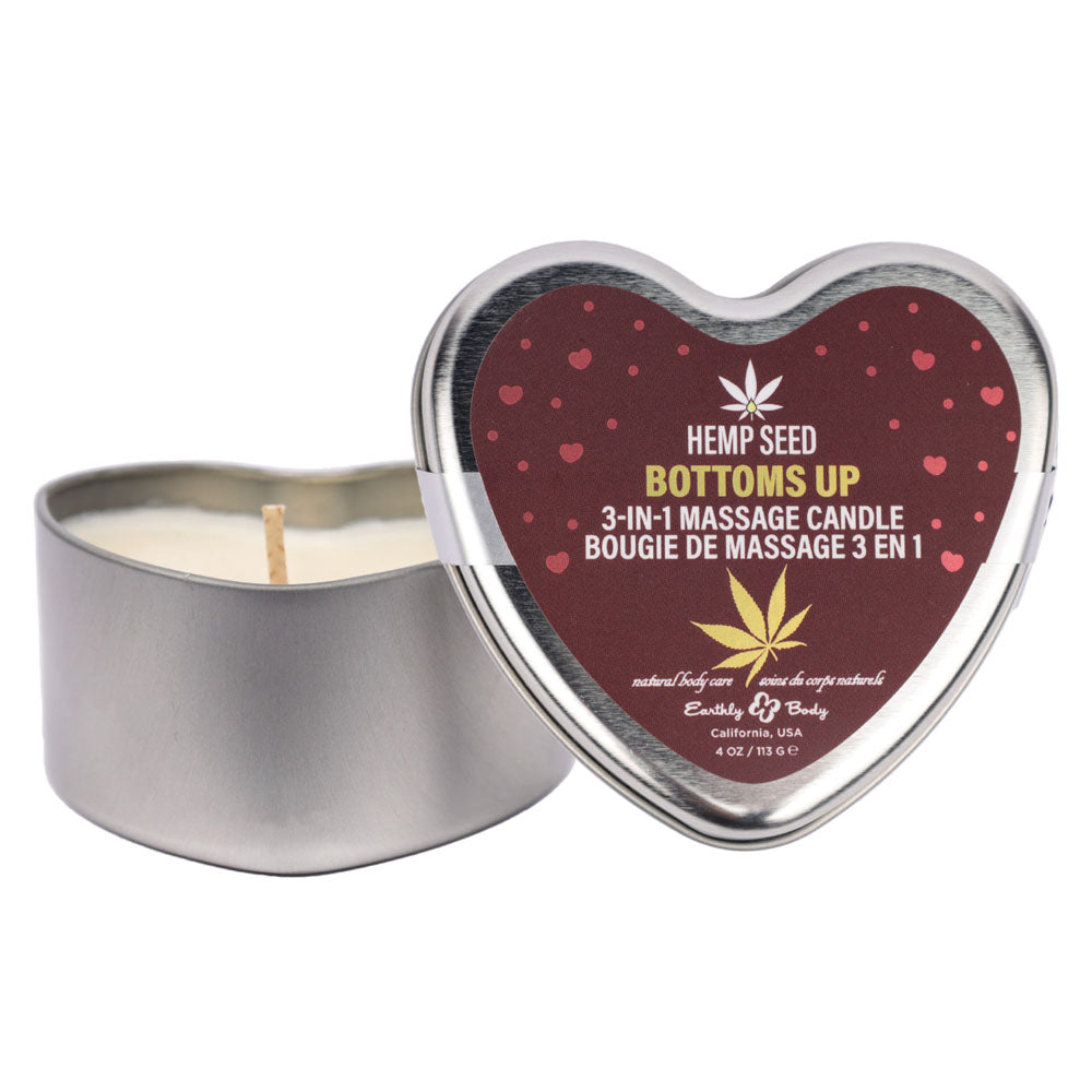 EB Hemp Seed 3 in 1 Massage Heart Candle - Bottom&