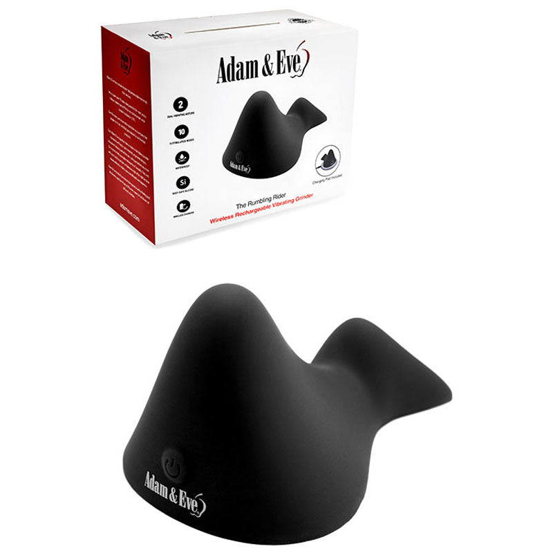 Adam &amp; Eve THE RUMBLING RIDER - Black Rechargeable Vibrating Grinder Pad