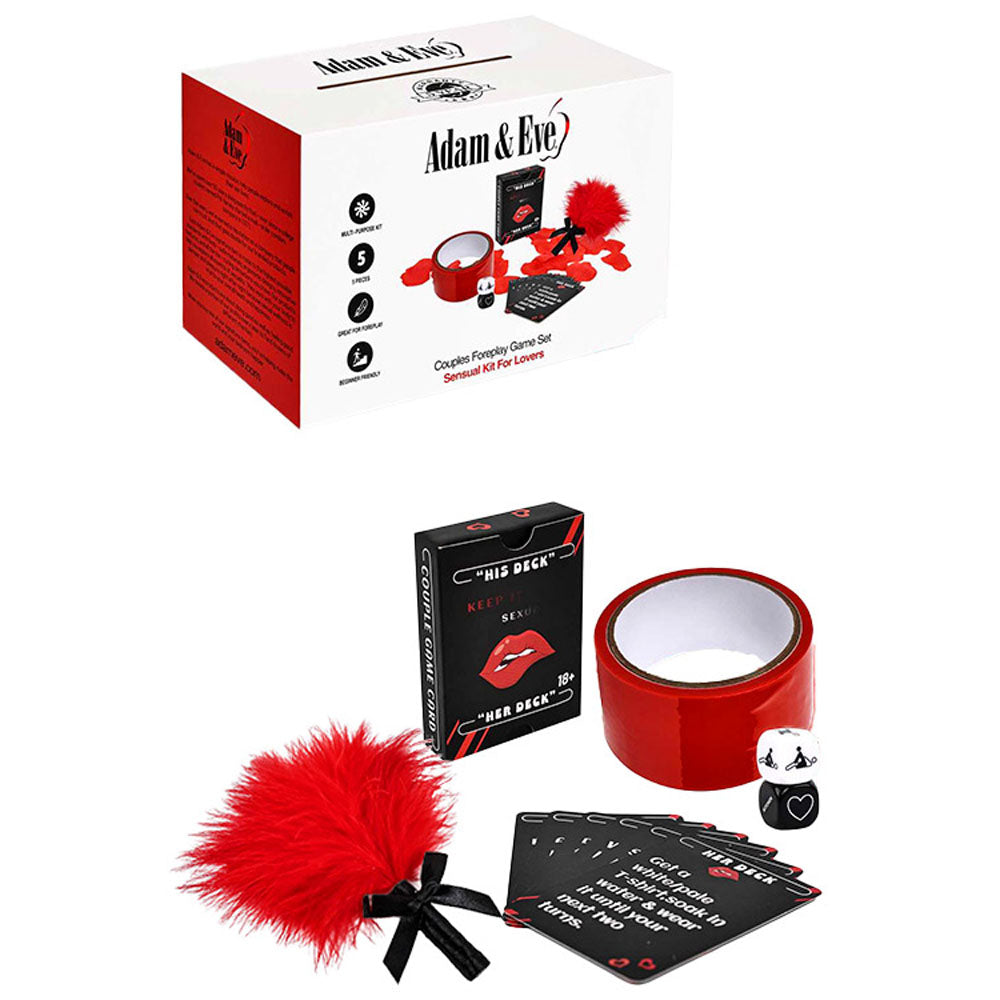Adam &amp; Eve COUPLES FOREPLAY GAME SET - Couples Card Game - 5 Piece Kit