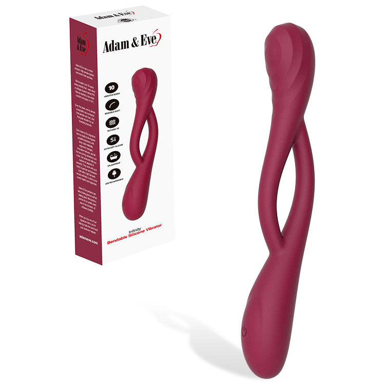 Adam &amp; Eve INFINITY - Red USB Rechargeable Bendable Vibrator
