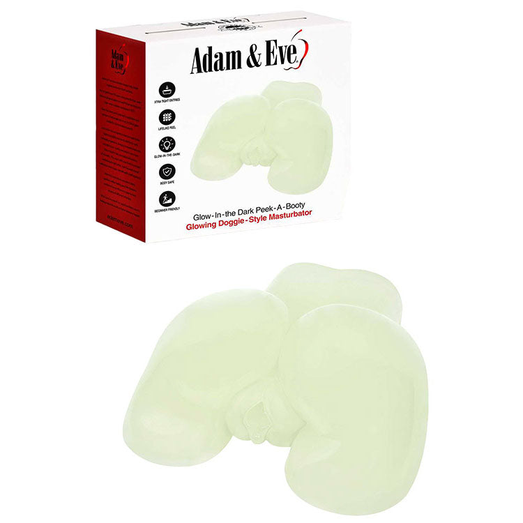 Adam &amp; Eve GLOW IN THE DARK PEEK-A-BOOTY - Glow In Dark Doggy Style Mini Masturbator