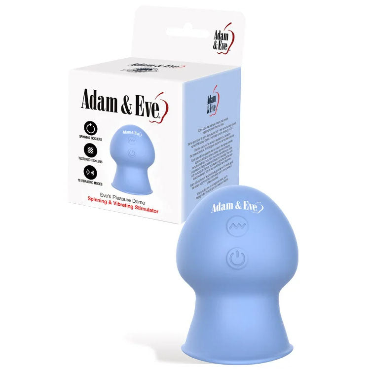 Adam &amp; Eve EVES PLEASURE DOME - Blue - Blue USB Rechargeable Spinning &amp; Vibrating Stimulator
