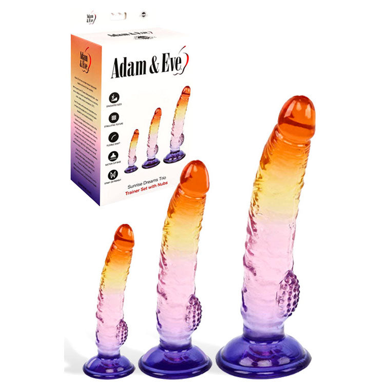 Adam &amp; Eve SUNSET DREAMS TRIO - Multicoloured - Multicoloured Dildos - Set of 3 Sizes
