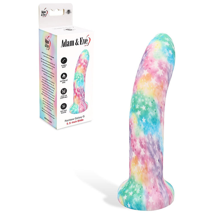 Adam &amp; Eve RAINBOW GALAXY G - Coloured 14 cm Dildo