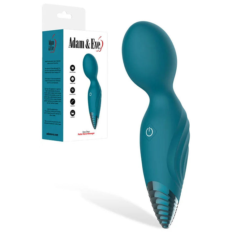 Adam &amp; Eve DEW DROP - Green 12.7 cm USB Rechargeable Mini Massager Wand