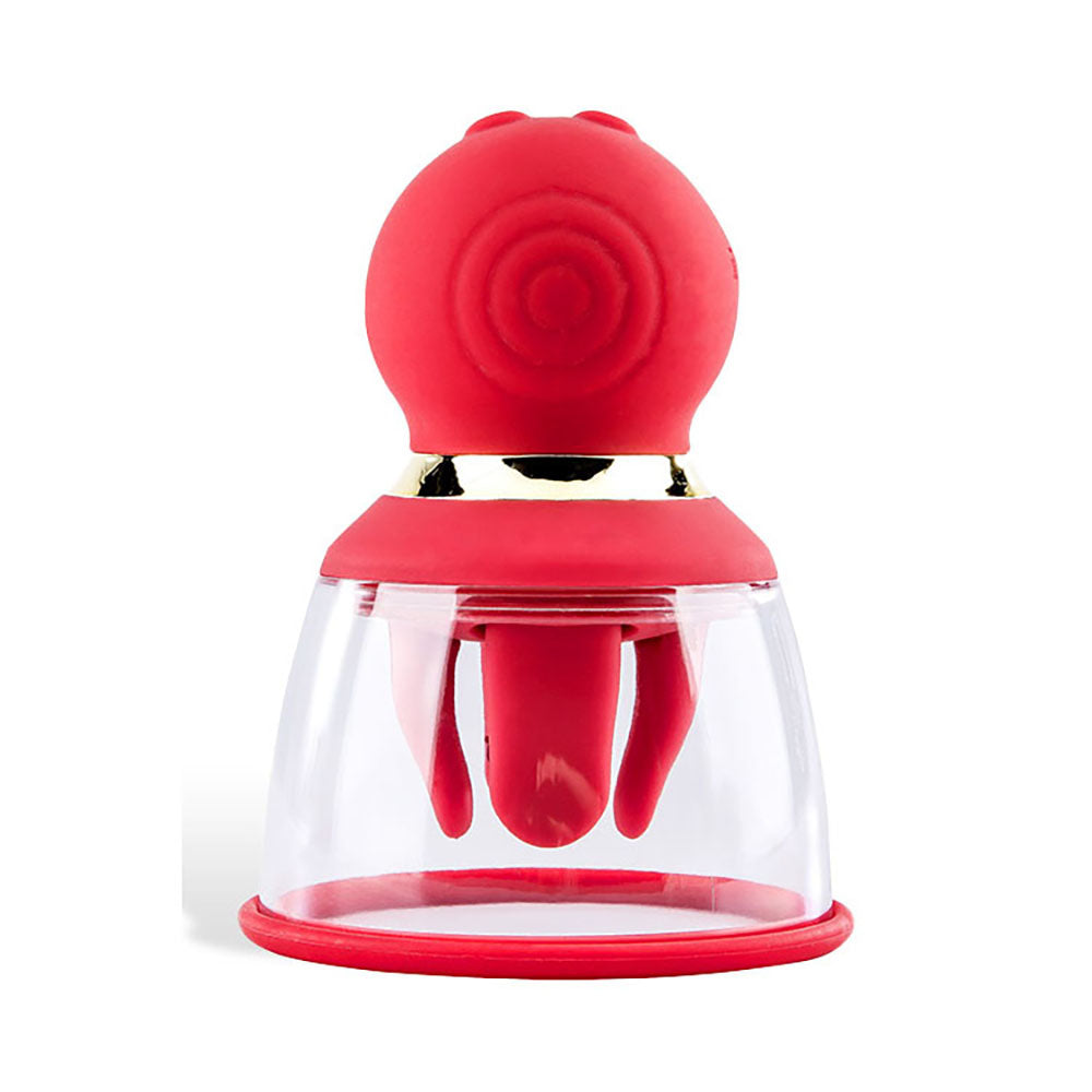 Adam &amp; Eve SQUEEZE-N-PLEASE Pump - Red - Red USB Rechargeable Vaginal Pump with Massaging Tongue and Fingers