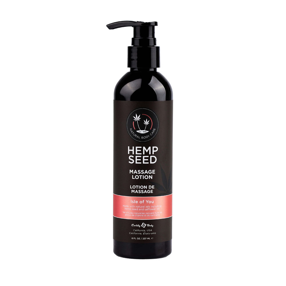 Hemp Seed Massage Lotion - Isle Of You (Coconut Water, Citrus &amp; Vanilla) Scented - 237 ml Bottle