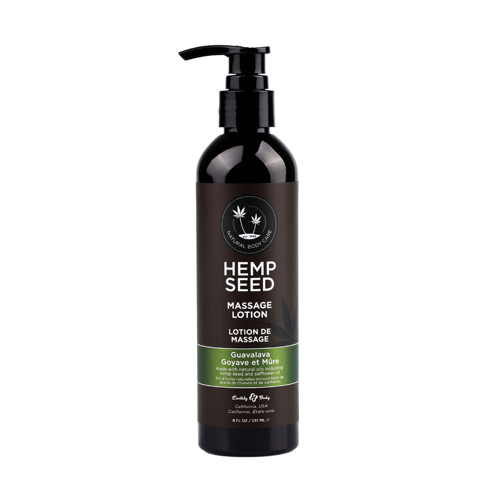 Hemp Seed Massage Lotion - Guavalava (Guava &amp; Blackberry) Scented - 237 ml Bottle