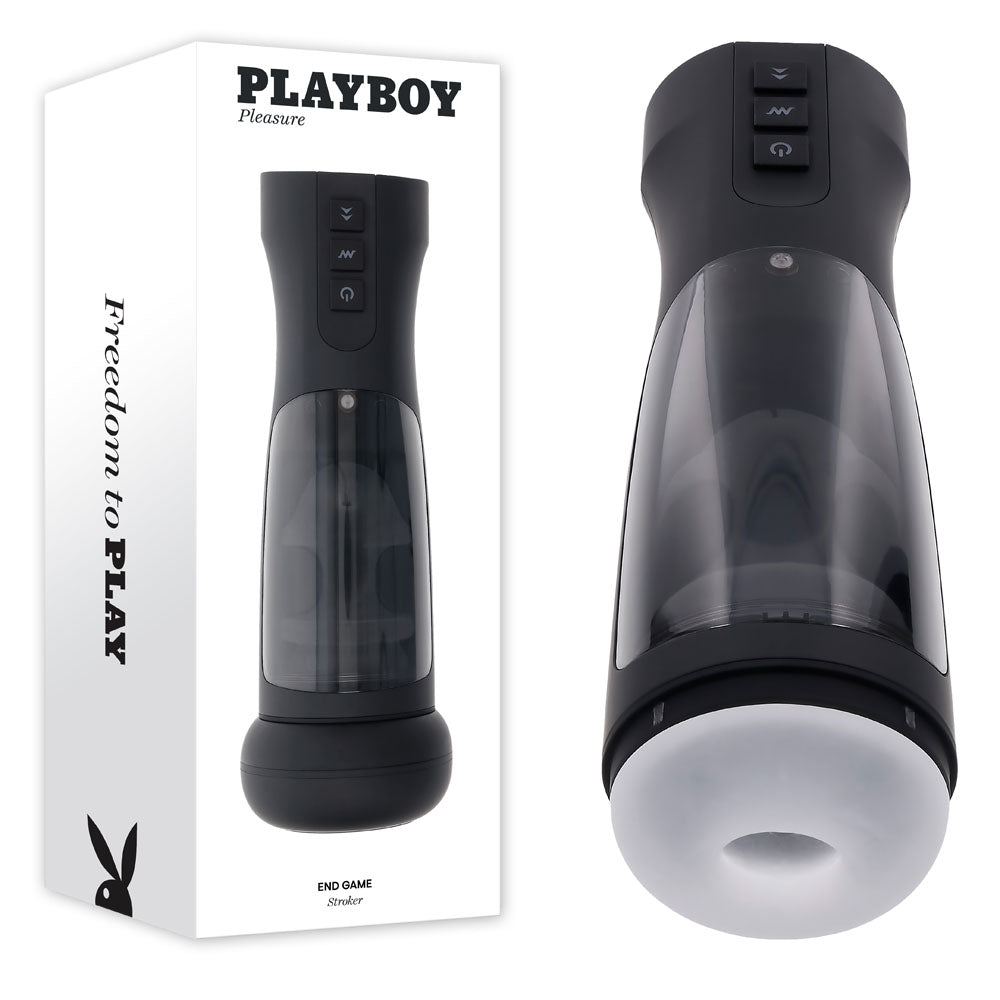 Playboy Pleasure END GAME - USB Rechargeable Vibrating &amp; Self Sanitising Stroker