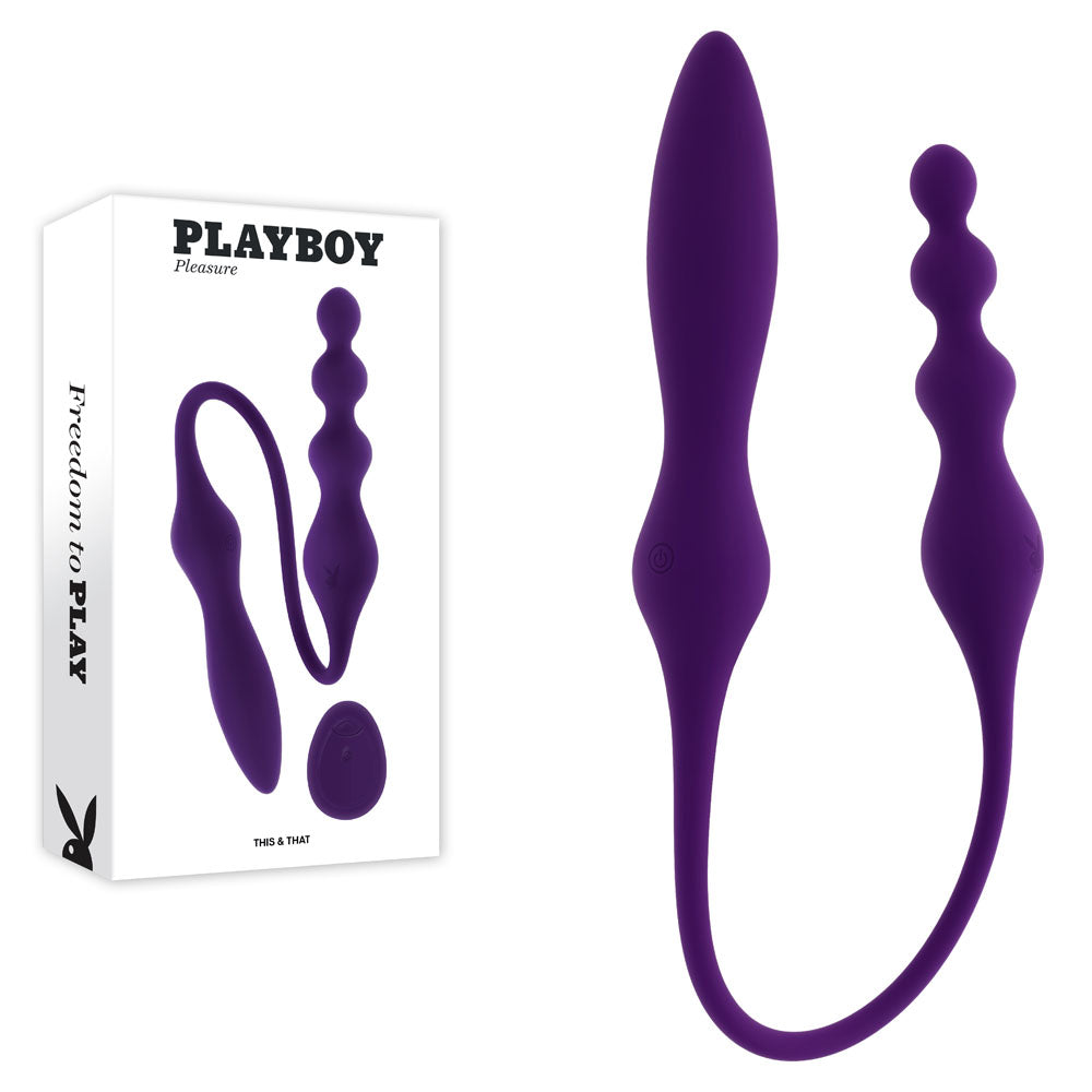 Playboy Pleasure THIS &amp; THAT - Purple 60 cm USB Rechargeable Flexible Dual Ended Vibrator
