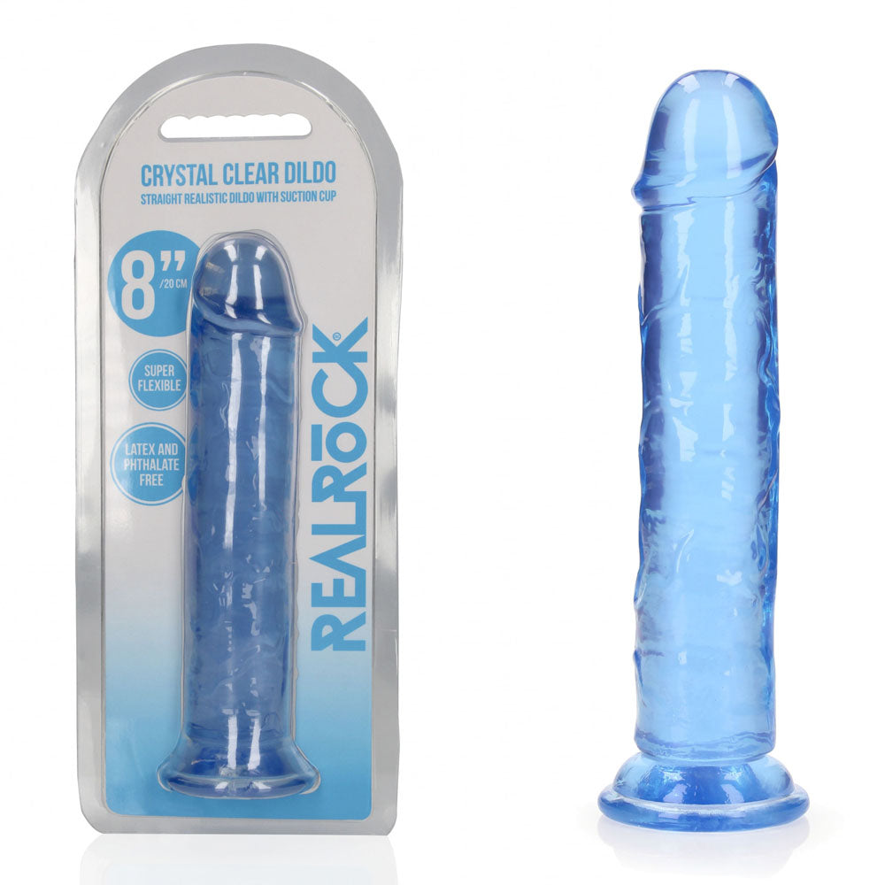 REALROCK 20 cm Straight Dildo - Blue - Blue 20 cm (8&