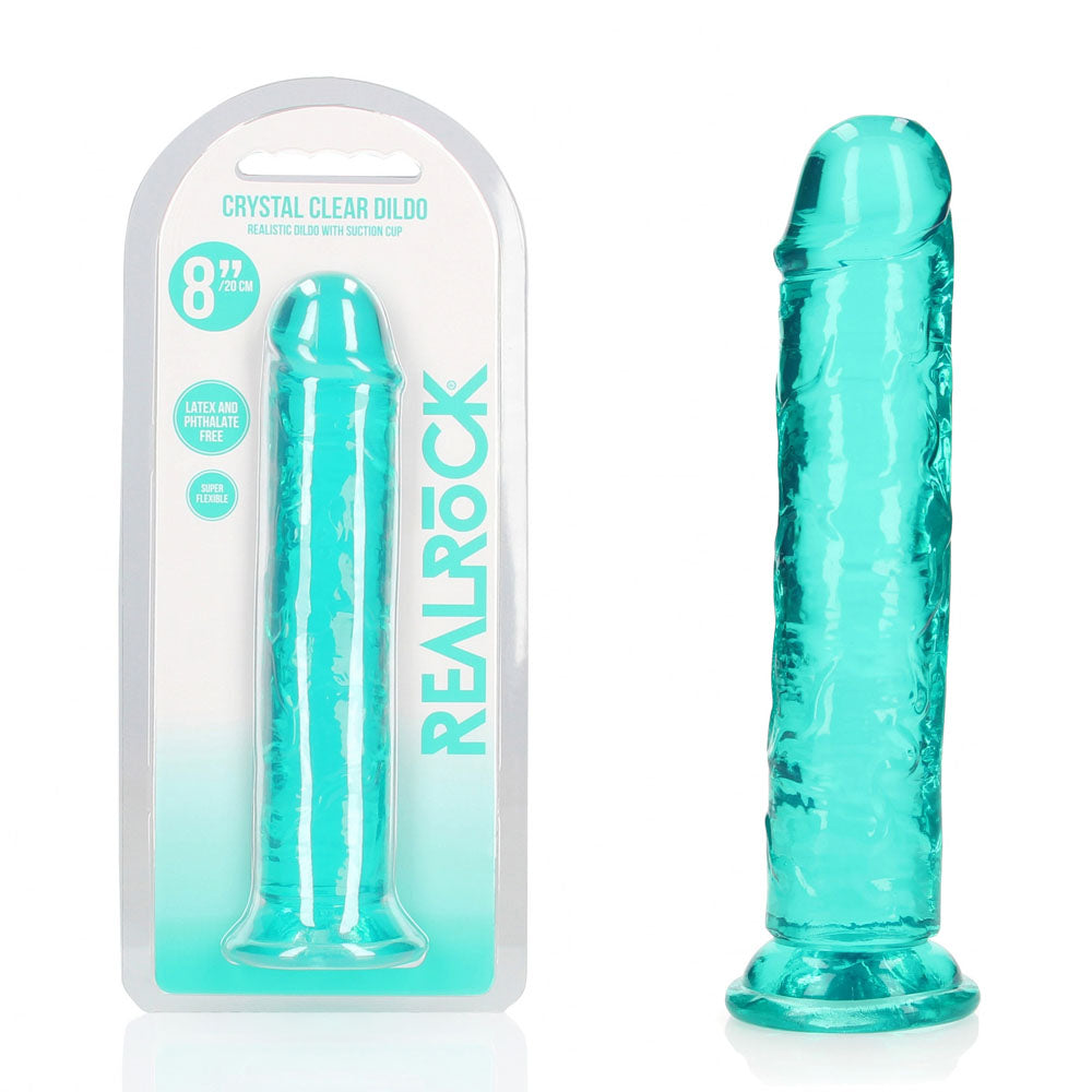 REALROCK 20 cm Straight Dildo - Turquoise - Turquoise 20 cm (8&