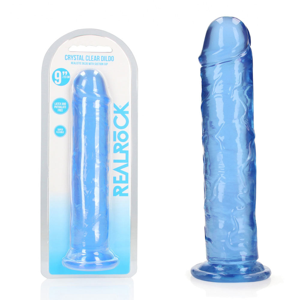 REALROCK 25 cm Straight Dildo - Blue - Blue 25 cm (10&