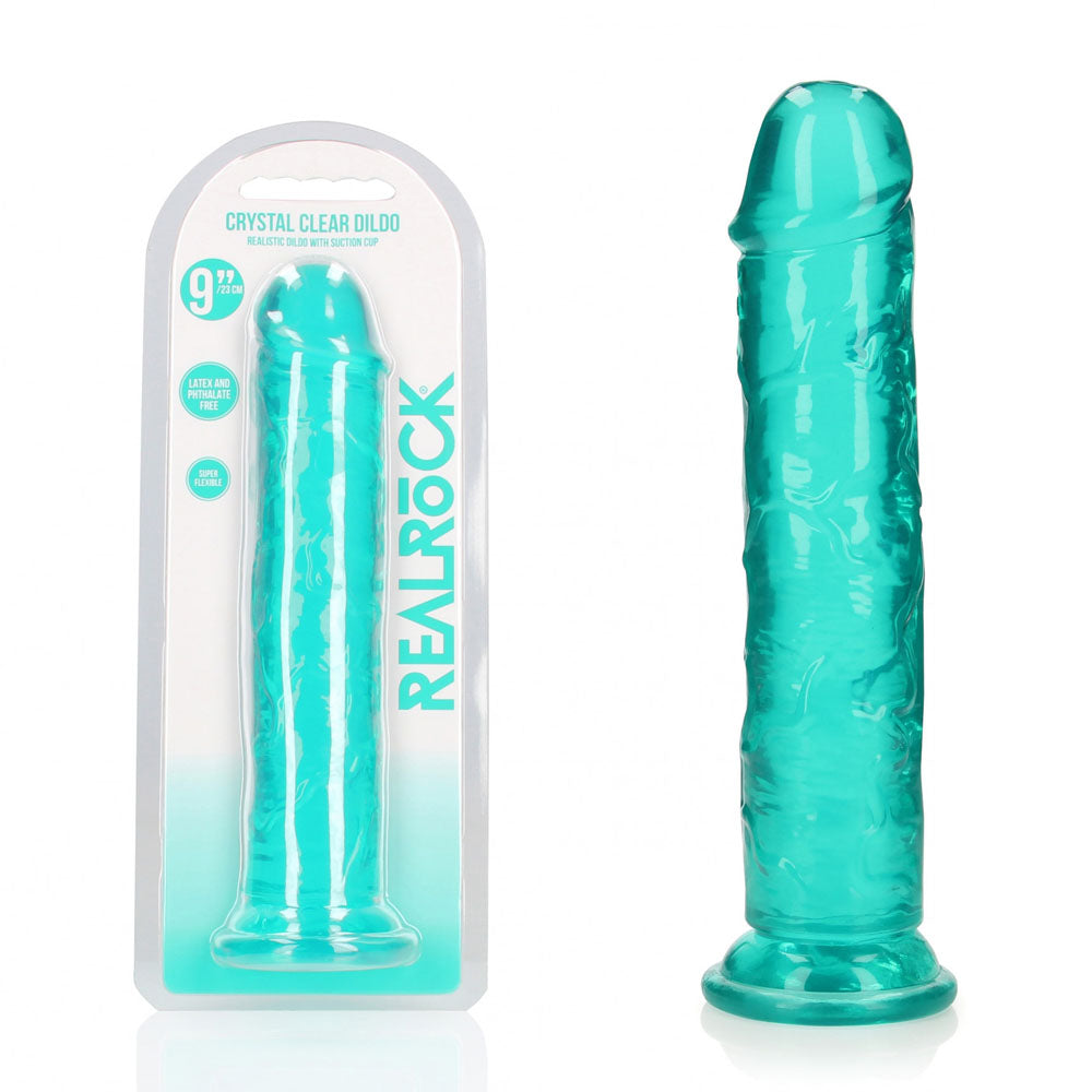 REALROCK 25 cm Straight Dildo - Turquoise - Turquoise 25 cm (10&