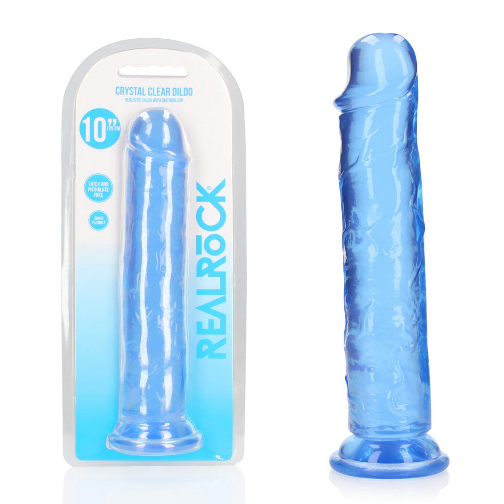 REALROCK 28 cm Straight Dildo - Blue - Blue 28 cm (10&