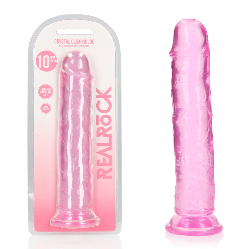 REALROCK 28 cm Straight Dildo - Pink - Pink 28 cm (10&