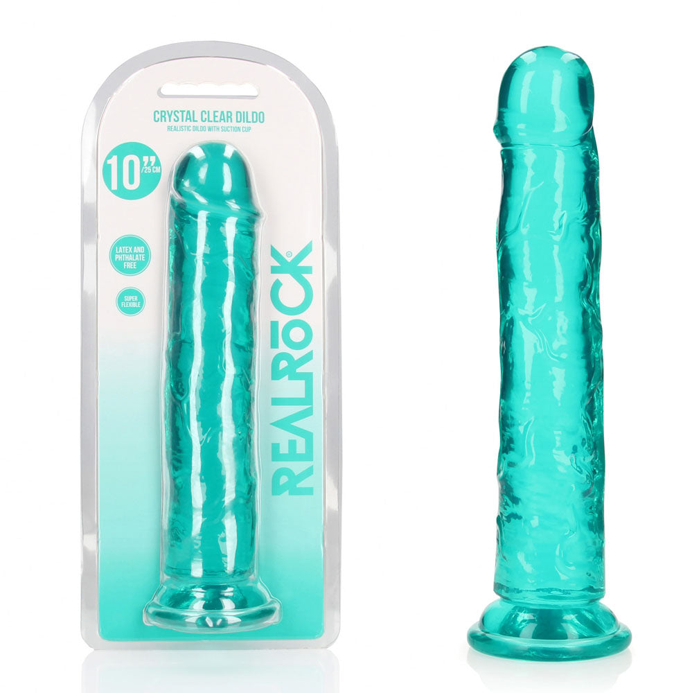 REALROCK 28 cm Straight Dildo - Turquoise - Turquoise 28 cm (10&