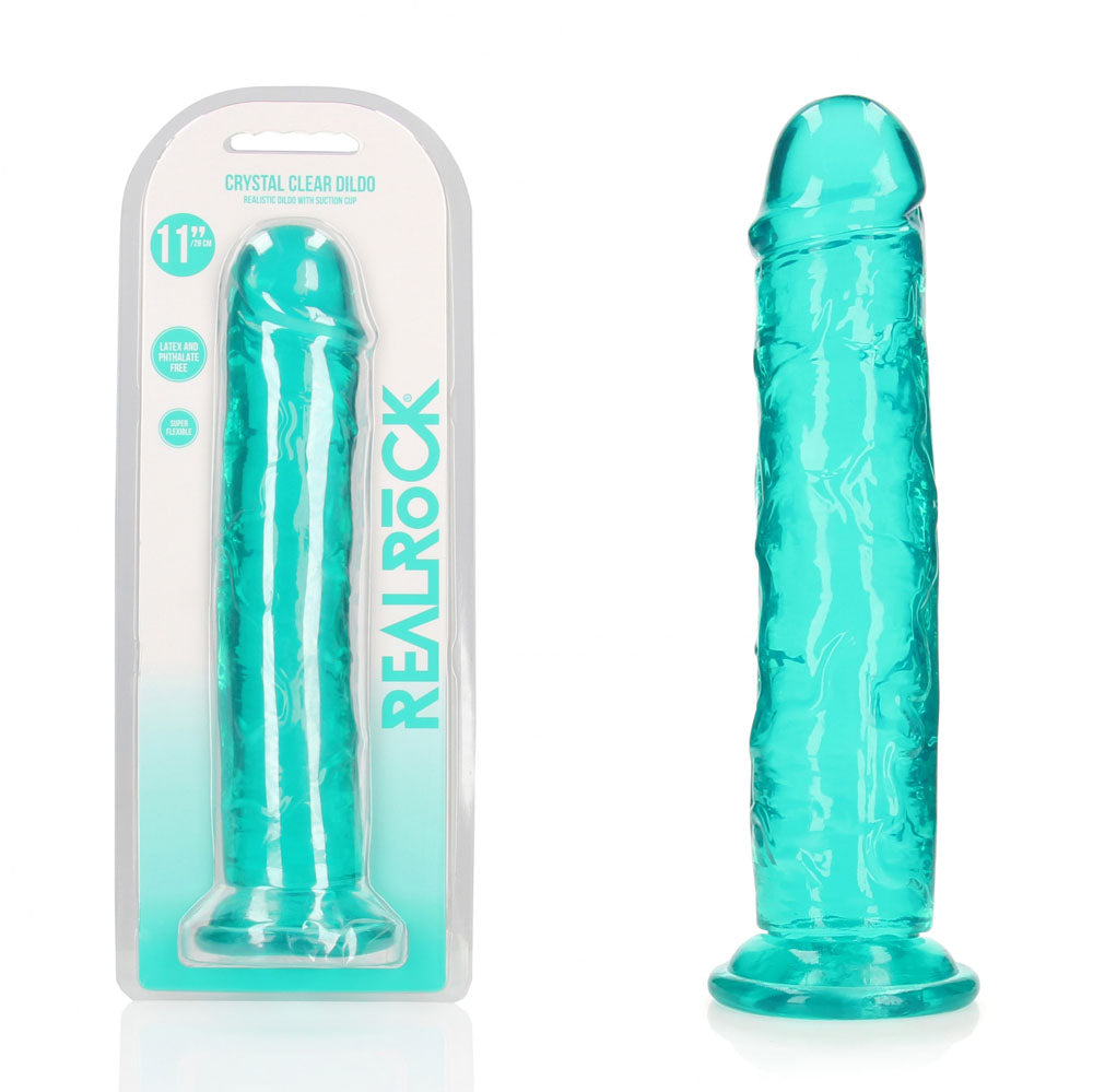 REALROCK 31 cm Straight Dildo - Turquoise - Turquoise 31 cm (11&