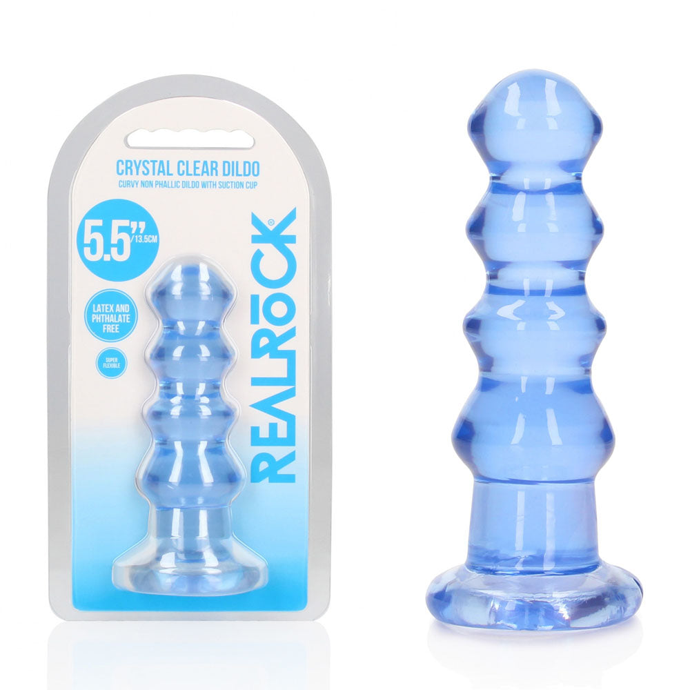 REALROCK 14 cm Curvy Anal Plug - Blue - Blue 14 cm (4.5&