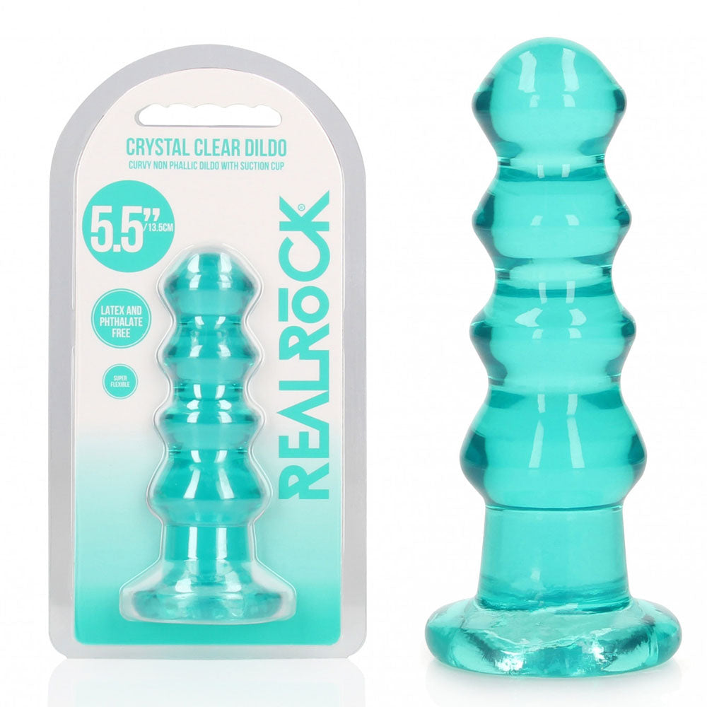 REALROCK 14 cm Curvy Anal Plug - Turquoise - Turquoise 14 cm (4.5&