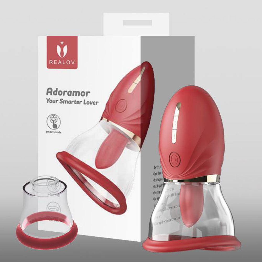 LuvPump Adoramor - Red USB Rechargeable Licking &amp; Sucking Ladies Pump