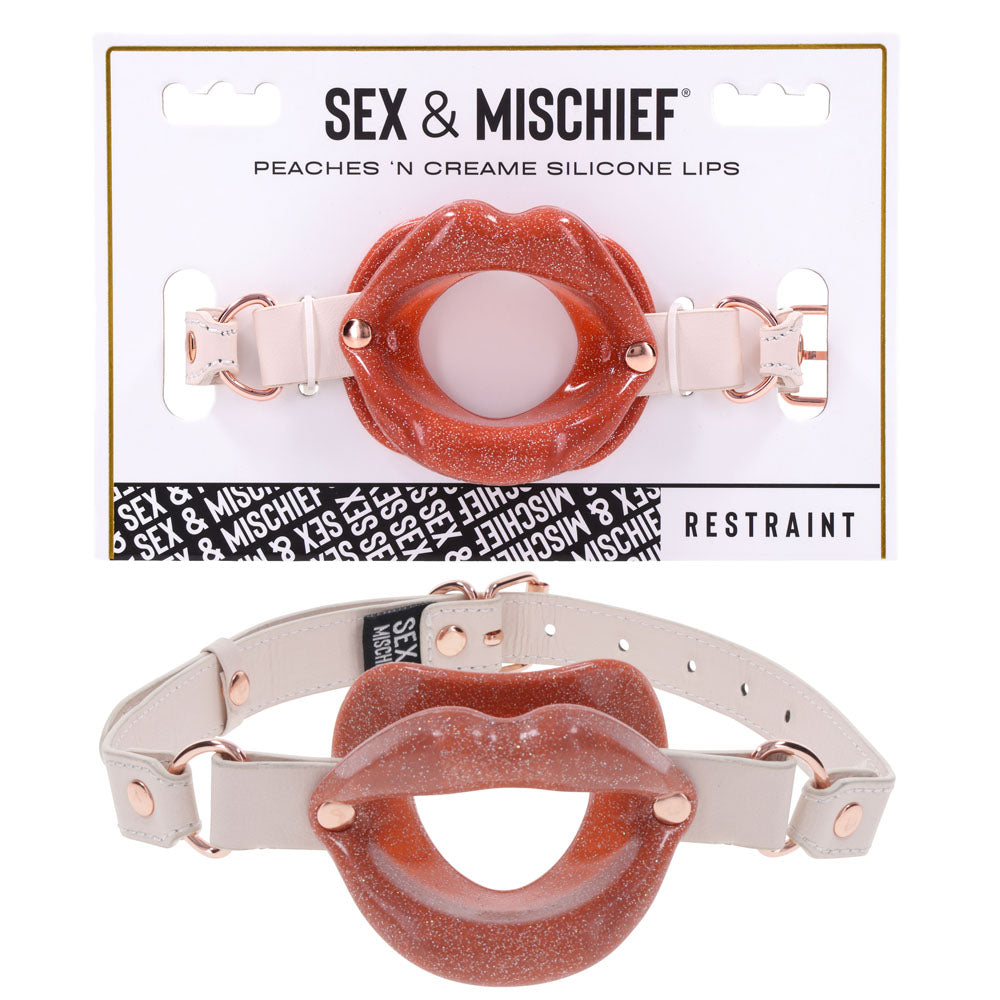 Sex &amp; Mischief Peaches n CreaMe Silicone Lips - Peach Mouth Restraint