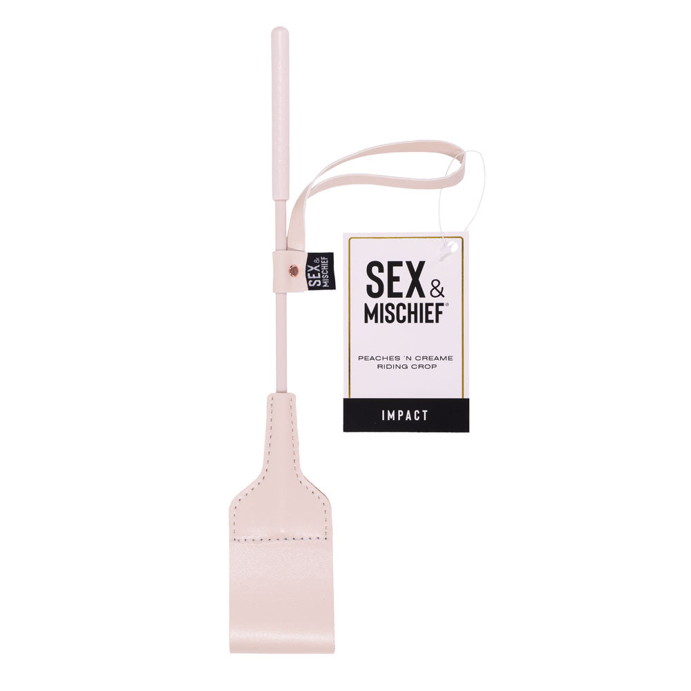 Sex &amp; Mischief Peaches n CreaMe Riding Crop - Peach 30 cm Crop Whip