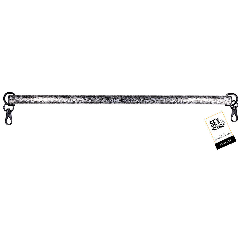 Sex &amp; Mischief Lace Spreader Bar - Aluminium Restraint Bar