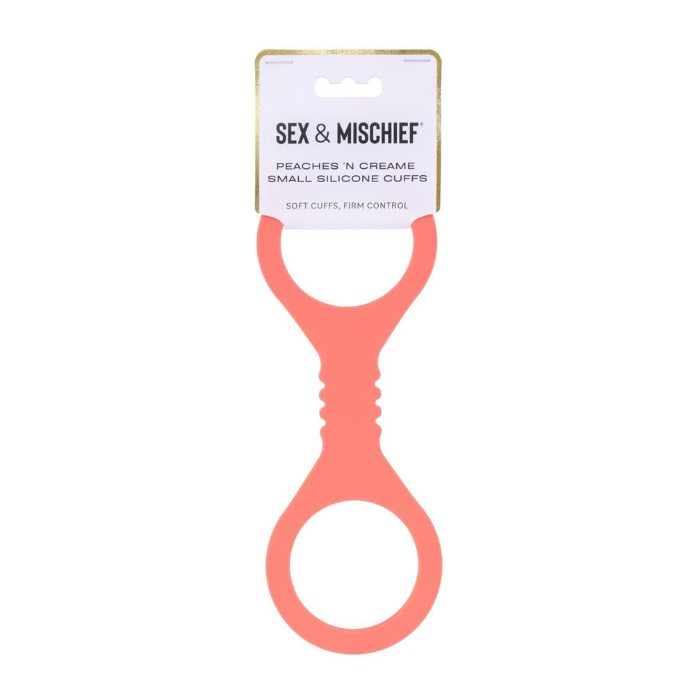 Sex &amp; Mischief Peaches n CreaMe Small Silicone Cuffs - Peach Silicone Restraints