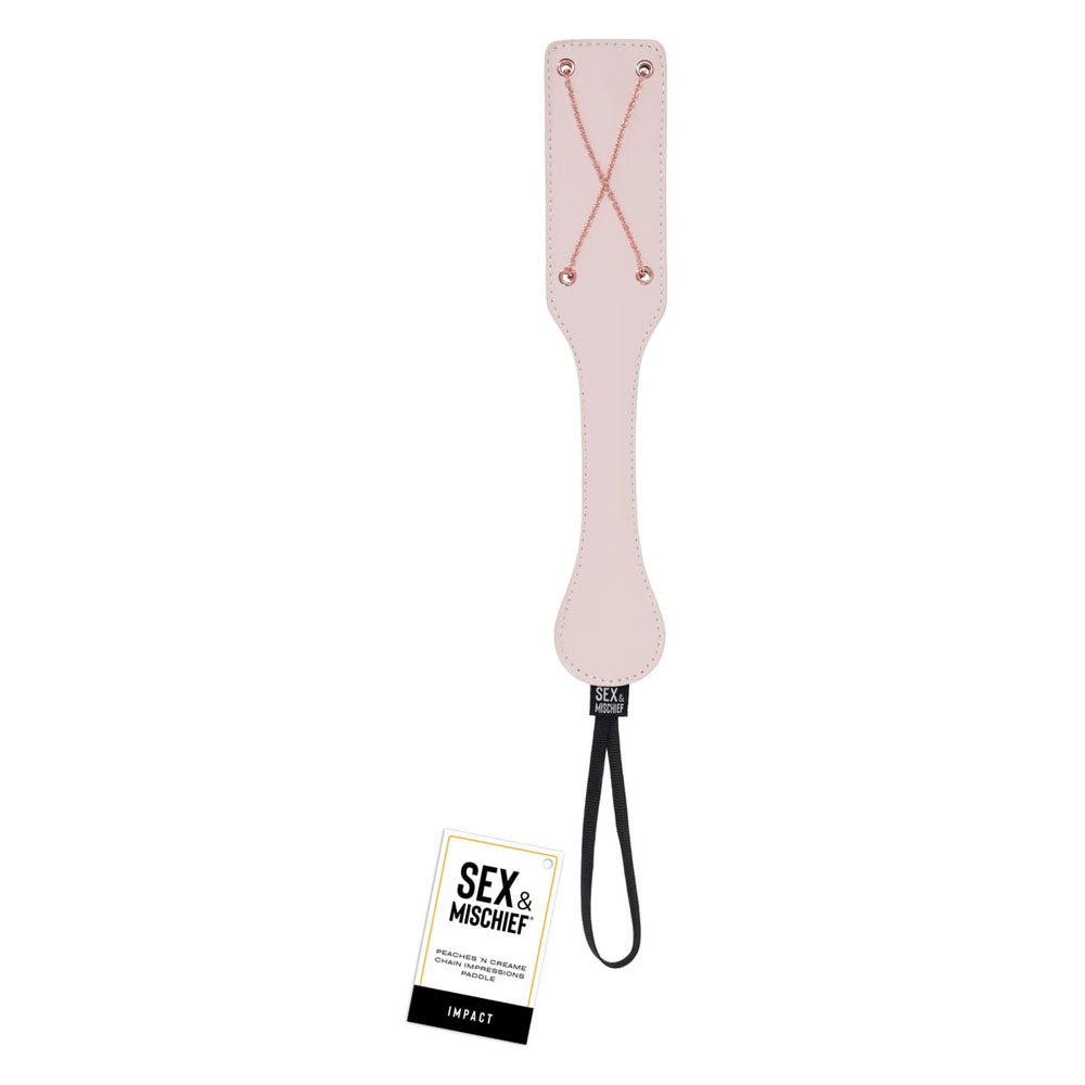 Sex &amp; Mischief Peaches n CreaMe Chain Impressions Paddle - Peach Spanking Paddle