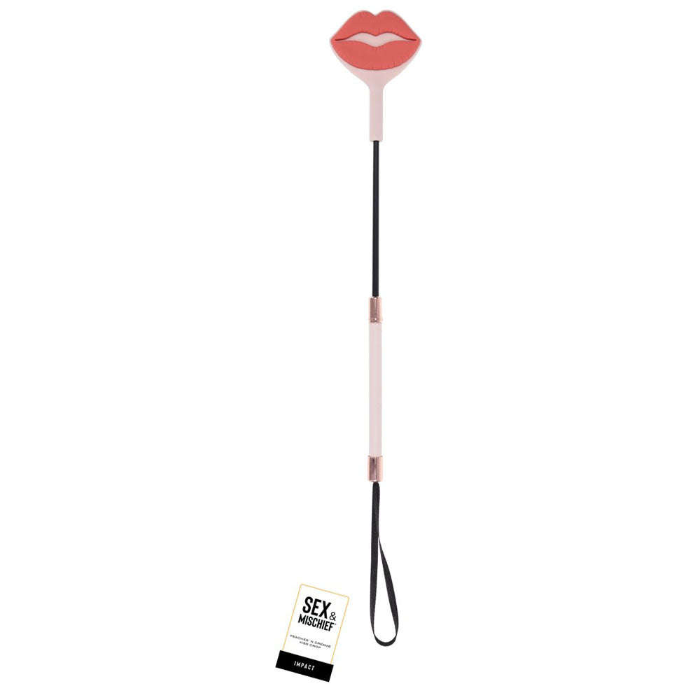 Sex &amp; Mischief Peaches n CreaMe Kiss Crop - Peach Lip Tipped Crop Whip