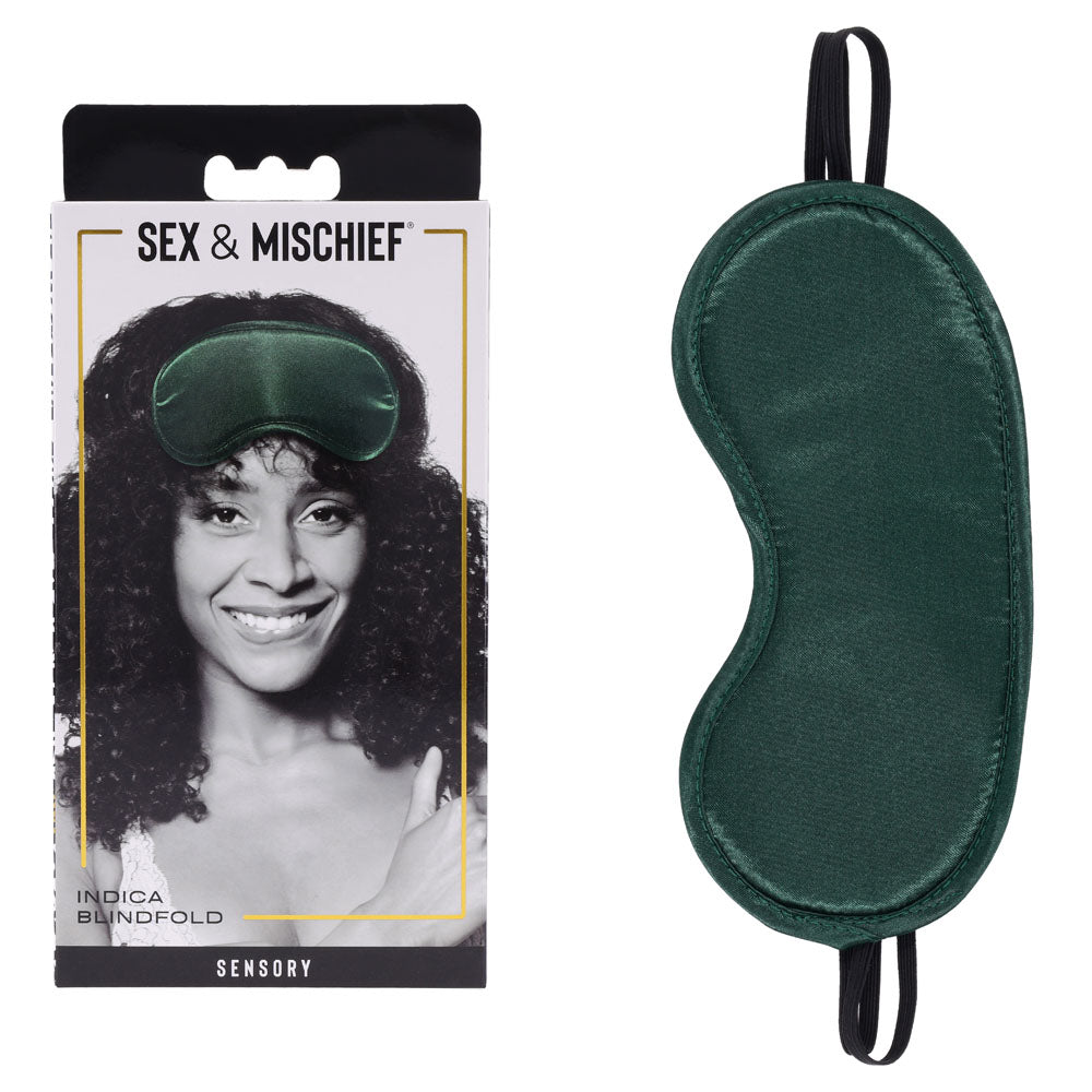 Sex &amp; Mischief Indica Blindfold - Green Eye Mask