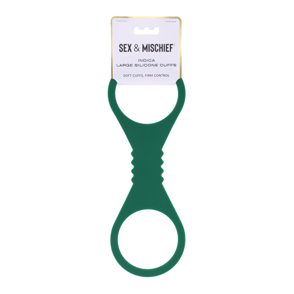Sex &amp; Mischief Indica Large Silicone Cuffs - Green Large Restraints
