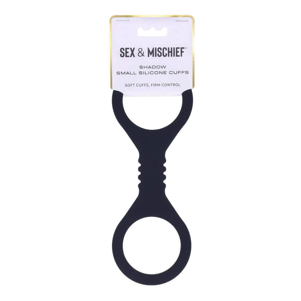 Sex &amp; Mischief Shadow Small Silicone Cuffs - Black Small Restraints
