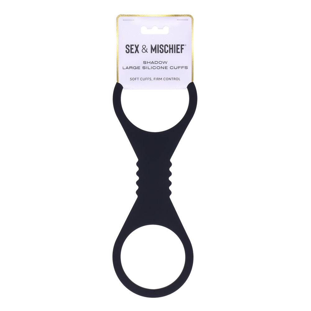 Sex &amp; Mischief Shadow Large Silicone Cuffs - Black Large Restraints